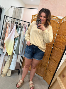 Butter Yellow Lace Sweatshirt
