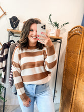 Load image into Gallery viewer, Striped Dropped Shoulder Sweater
