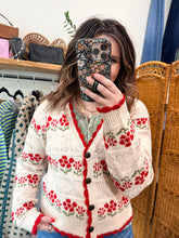 Load image into Gallery viewer, Cream Floral Cardigan