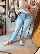 Load image into Gallery viewer, Tummy Control High Rise Crop Straight Jeans