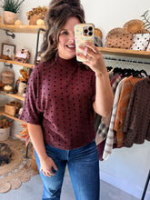 Load image into Gallery viewer, Polka Dot Mockneck Sweater Top