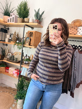 Load image into Gallery viewer, Olive &amp; Navy Striped Top