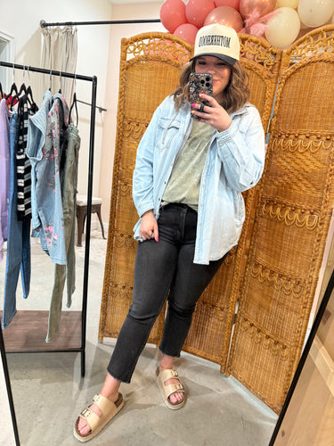 Light Washed Hooded Denim Jacket