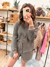 Load image into Gallery viewer, Soft Brushed Stripe Knit Cardigan Set