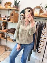 Load image into Gallery viewer, Mono Plaid Blouse
