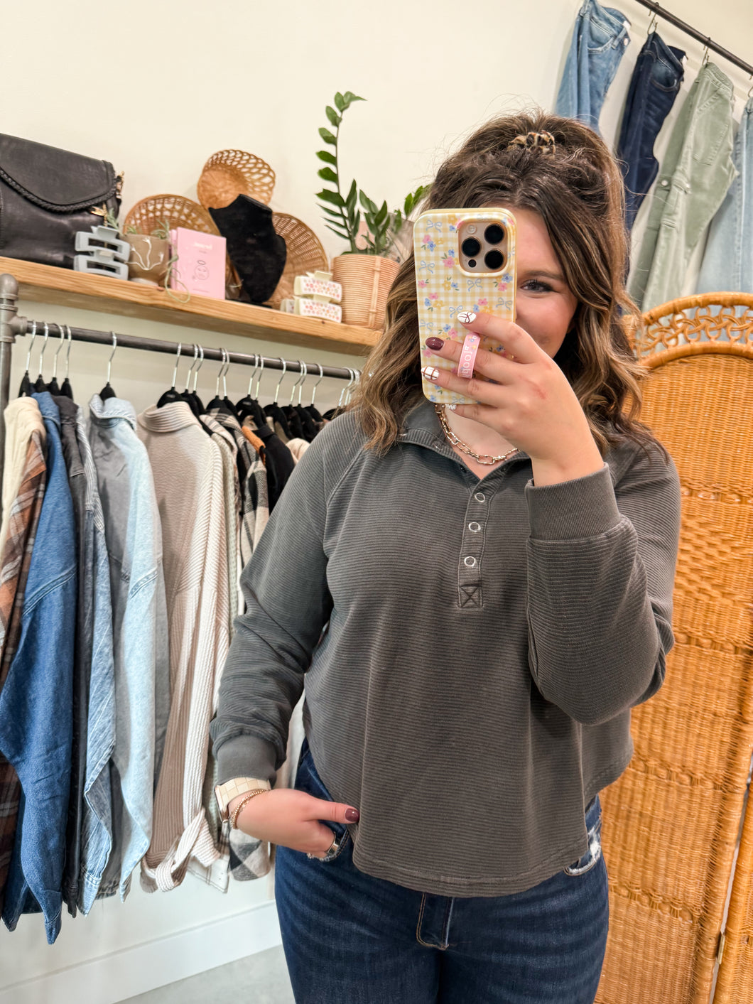 Hedi Collared Snap Henley