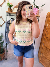 Load image into Gallery viewer, Butter Yellow Floral Sweater Vest