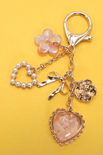 Floral Bow Bag Charm