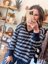 Load image into Gallery viewer, Navy Stripe Pullover