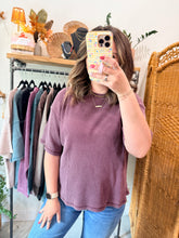 Load image into Gallery viewer, Mineral Wash Waffle Crew Neck Short Sleeve Top