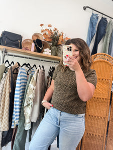 Leopard Cropped Tee