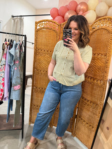 Olive Stripe Blouse