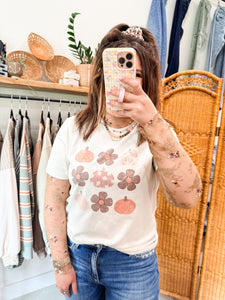 Boho Flower & Pumpkins Graphic Tee
