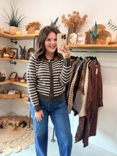 Load image into Gallery viewer, Classic Choco Stripe Cardigan