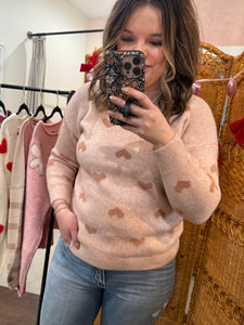 Dusty Rose Heart Sweater