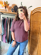 Load image into Gallery viewer, Mineral Wash Waffle Crew Neck Short Sleeve Top