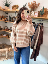 Load image into Gallery viewer, Striped Mockneck Sweatshirt