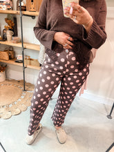 Load image into Gallery viewer, Brown &amp; Pink Polka Pants