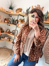 Load image into Gallery viewer, Floral Corduroy Collared Jacket