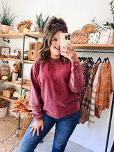 Load image into Gallery viewer, Maroon Corded Sweatshirt