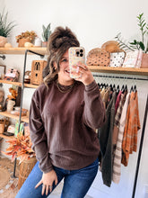 Load image into Gallery viewer, Chocolate Corded Sweatshirt