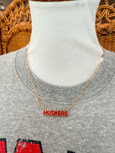 Load image into Gallery viewer, Nebraska Huskers Puffy Nameplate Necklace