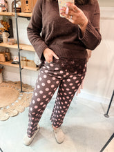 Load image into Gallery viewer, Brown &amp; Pink Polka Pants