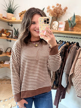Load image into Gallery viewer, Exposed Seams Striped Top