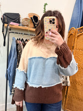 Load image into Gallery viewer, Denim Colorblock Sweater