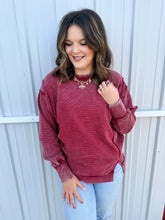 Load image into Gallery viewer, Acid Washed Ribbed Pullover - 3 Colors