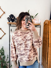 Load image into Gallery viewer, Mocha Camo Waffle Pullover