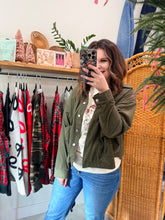Load image into Gallery viewer, Olive Corduroy Shacket