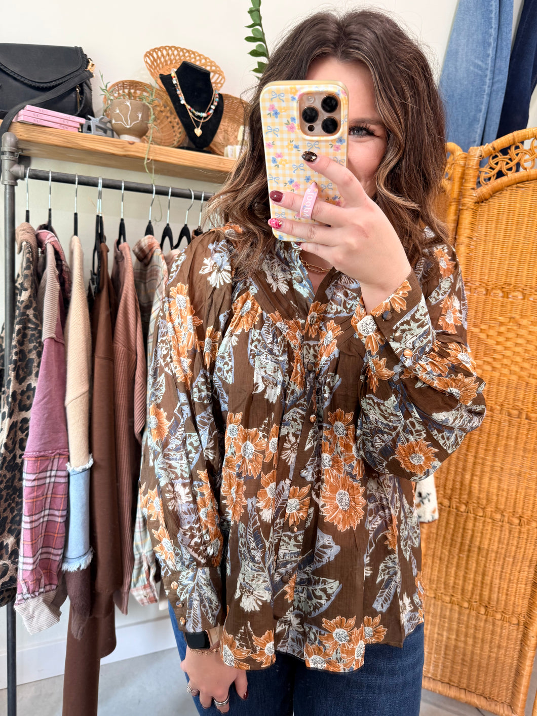 Thanksgiving Floral Blouse