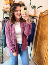 Load image into Gallery viewer, Mineral Wash Waffle Knit Button-Up Shacket