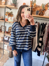 Load image into Gallery viewer, Navy Stripe Pullover