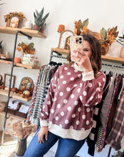 Load image into Gallery viewer, Chestnut Polka Dot Pullover