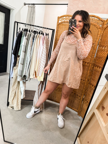 Mineral Washed Knit Dress with Shorts