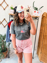 Load image into Gallery viewer, USA Embroidered T Shirt