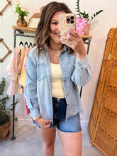 Load image into Gallery viewer, Must Have Chambray Pinstripe Top