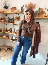 Load image into Gallery viewer, Chocolate Polka Cardigan