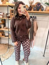 Load image into Gallery viewer, Brown &amp; Pink Polka Pants