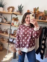 Load image into Gallery viewer, Chestnut Polka Dot Pullover