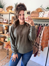Load image into Gallery viewer, Hunter Green Corded Sweatshirt