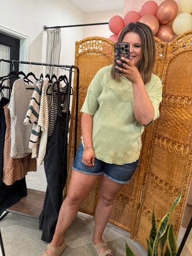 Sage Ribbed Top