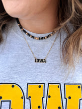 Load image into Gallery viewer, Iowa Hawkeyes Pave Outline Necklace