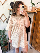 Load image into Gallery viewer, Mocha Floral Ditsy Dress