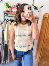 Load image into Gallery viewer, Butter Yellow Floral Sweater Vest