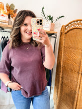 Load image into Gallery viewer, Mineral Wash Waffle Crew Neck Short Sleeve Top