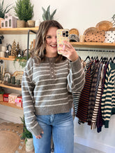 Load image into Gallery viewer, Stripe Henley Sweater