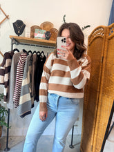 Load image into Gallery viewer, Striped Dropped Shoulder Sweater